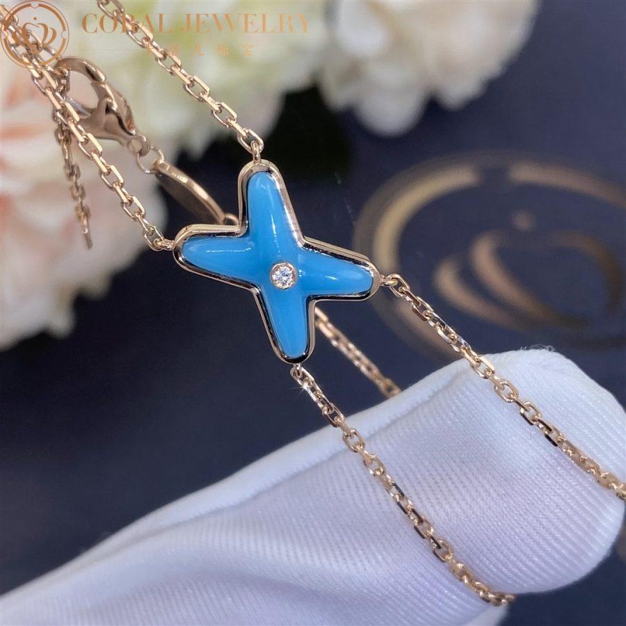 [Resenly Jewelry]JEUX BRACELET TURQUOISE PINK GOLD 1 DIAMOND