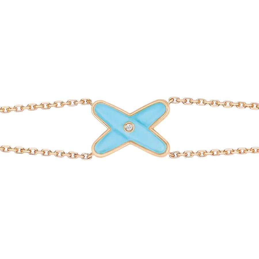 [Resenly Jewelry]JEUX BRACELET TURQUOISE PINK GOLD 1 DIAMOND