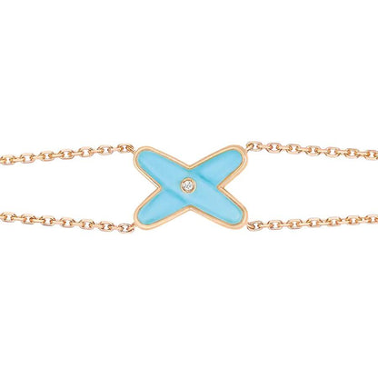 [Resenly Jewelry]JEUX BRACELET TURQUOISE PINK GOLD 1 DIAMOND