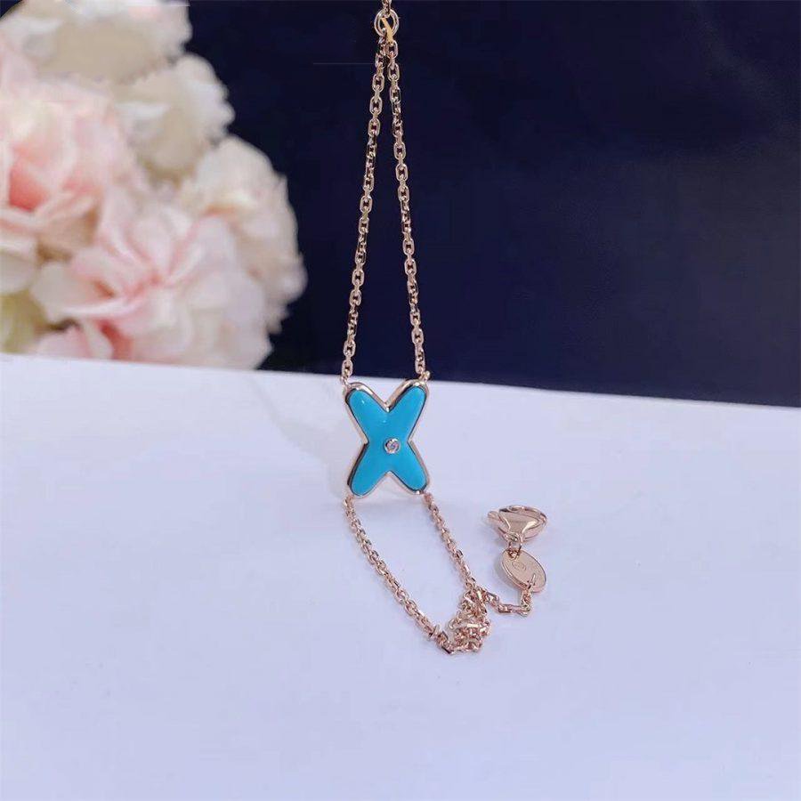 [Resenly Jewelry]JEUX BRACELET TURQUOISE PINK GOLD 1 DIAMOND