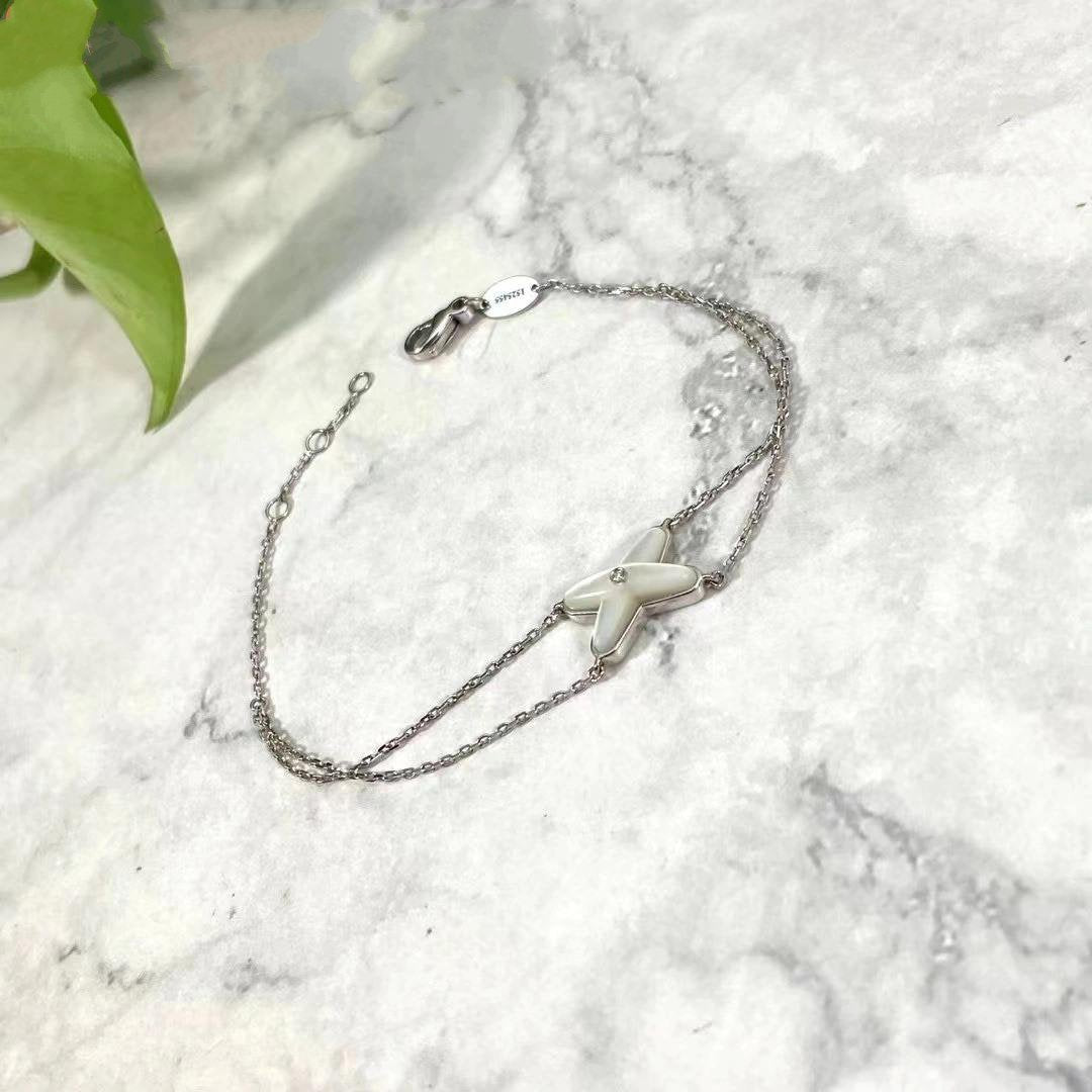 [Resenly Jewelry]JEUX BRACELET WHITE MOP SILVER 1 DIAMOND