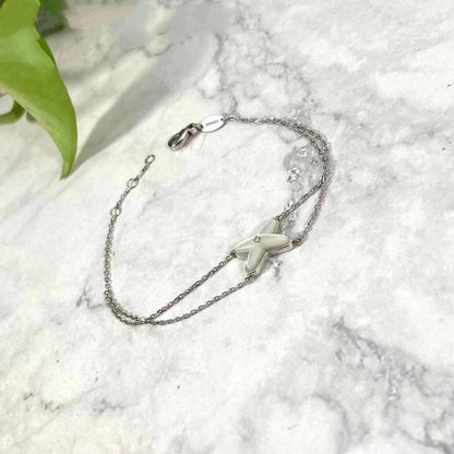[Resenly Jewelry]JEUX BRACELET WHITE MOP SILVER 1 DIAMOND