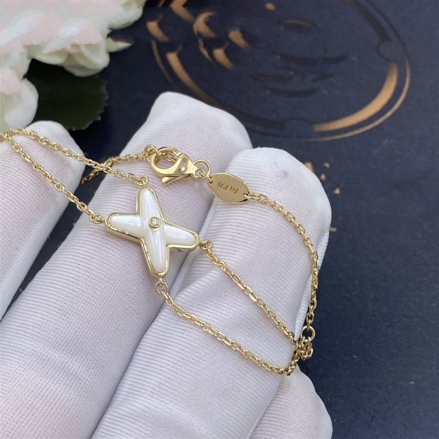 [Resenly Jewelry]JEUX BRACELET WHITE MOP GOLD 1 DIAMOND