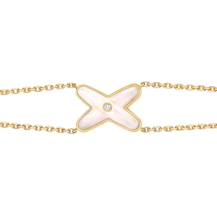 [Resenly Jewelry]JEUX BRACELET WHITE MOP GOLD 1 DIAMOND