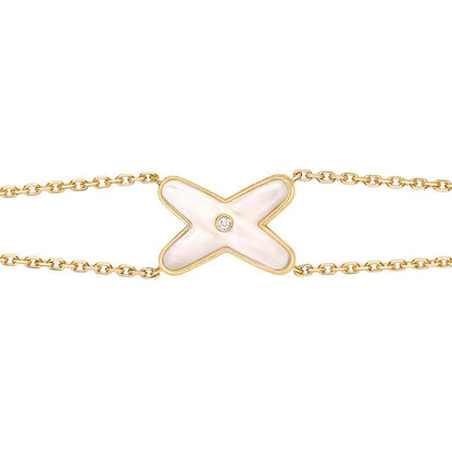 [Resenly Jewelry]JEUX BRACELET WHITE MOP GOLD 1 DIAMOND
