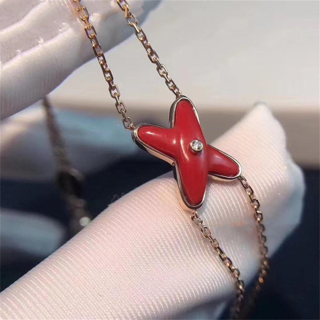 [Resenly Jewelry]JEUX BRACELET CARNELIAN PINK GOLD 1 DIAMOND