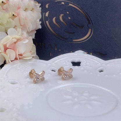 [Resenly Jewelry]JEUX DE PINK GOLD DIAMOND EARRINGS