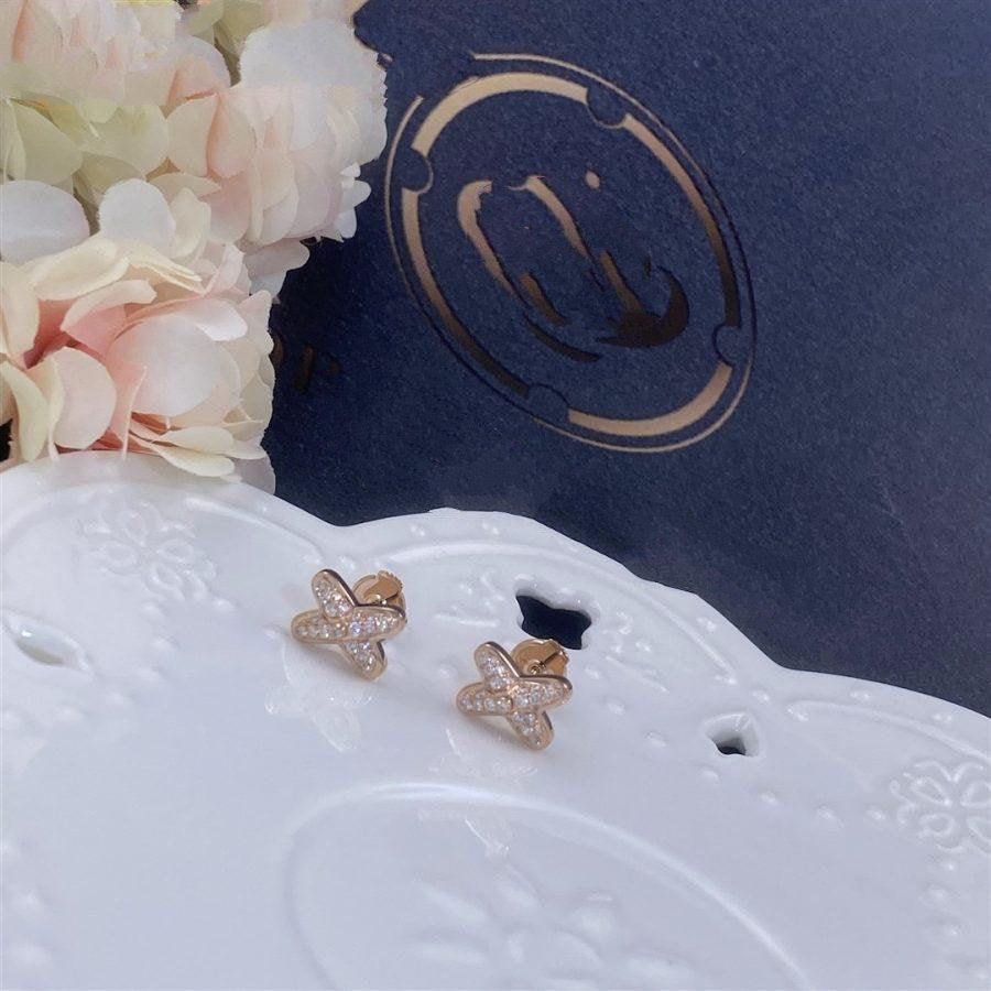 [Resenly Jewelry]JEUX DE PINK GOLD DIAMOND EARRINGS