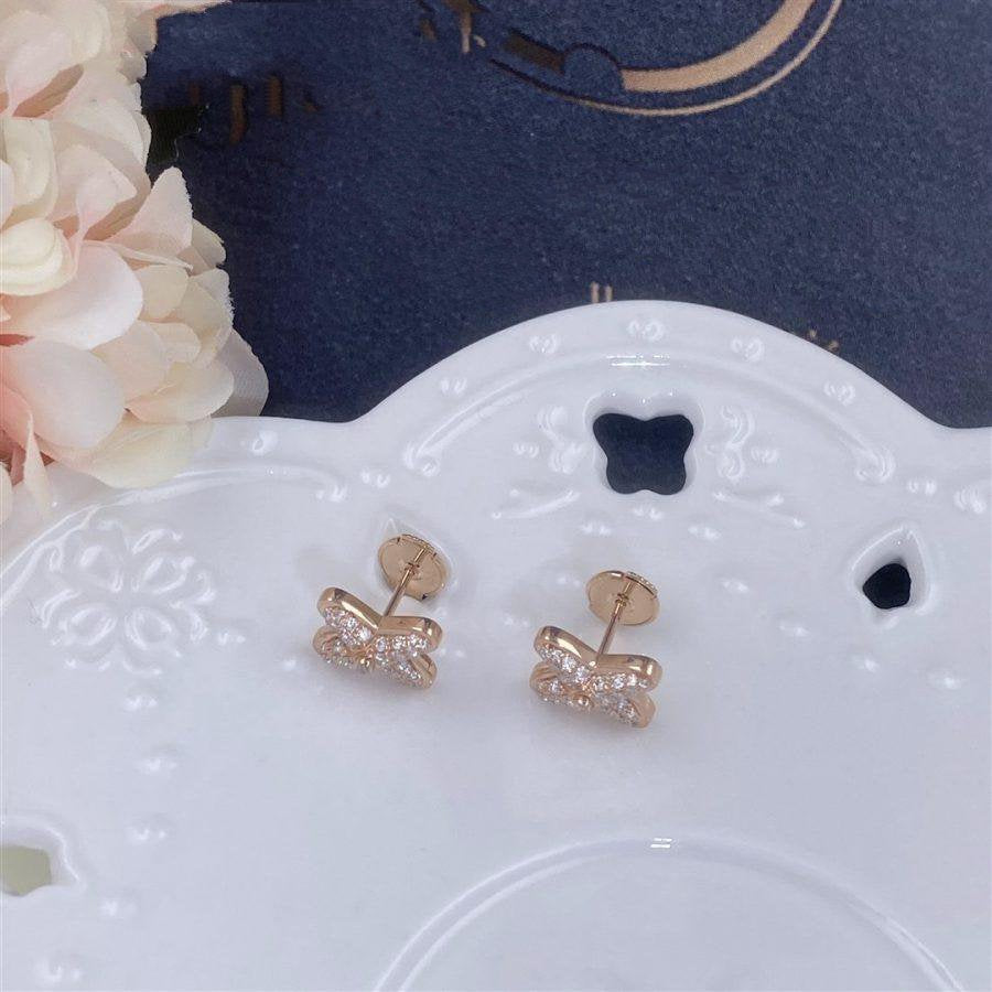 [Resenly Jewelry]JEUX DE PINK GOLD DIAMOND EARRINGS
