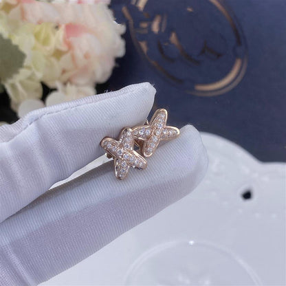 [Resenly Jewelry]JEUX DE PINK GOLD DIAMOND EARRINGS