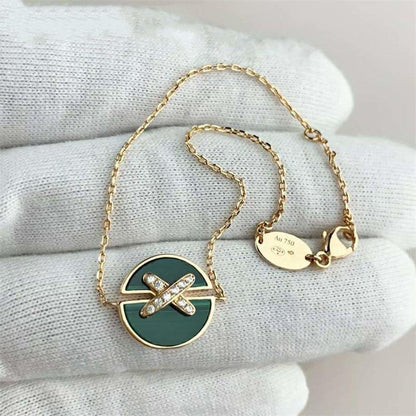 [Resenly Jewelry]JEUX DE BRACELET MALACHITE PINK GOLD DIAMONDS
