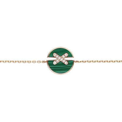 [Resenly Jewelry]JEUX DE BRACELET MALACHITE PINK GOLD DIAMONDS
