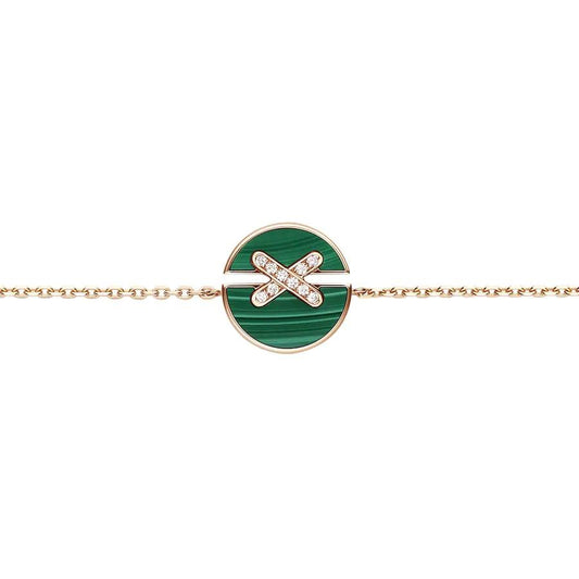 [Resenly Jewelry]JEUX DE BRACELET MALACHITE PINK GOLD DIAMONDS