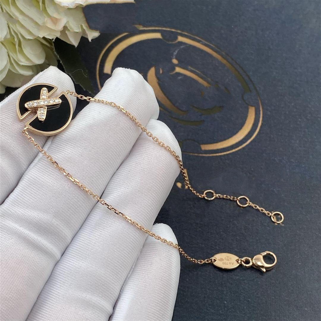 [Resenly Jewelry]JEUX DE BRACELET ONYX PINK GOLD DIAMOND