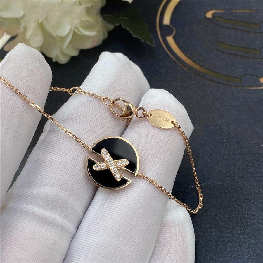 [Resenly Jewelry]JEUX DE BRACELET ONYX PINK GOLD DIAMOND