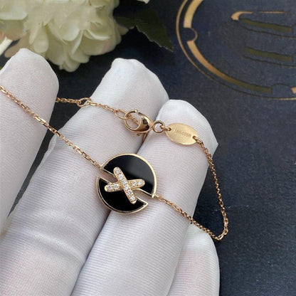 [Resenly Jewelry]JEUX DE BRACELET ONYX PINK GOLD DIAMOND