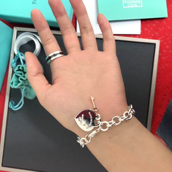 [Resenly Jewelry]KEY HEART CARD CHUNKY INTERLOCKING BRACELET LENGTH