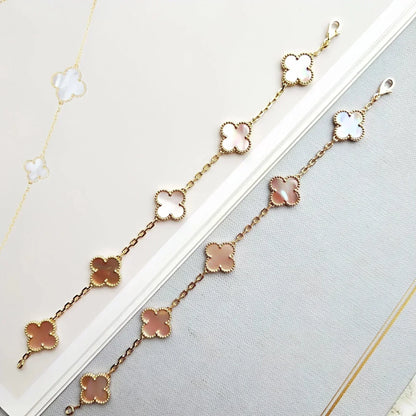 [Resenly Jewelry] CLOVER 5 MOTIFS  PINK MOP BRACELET COLLECTION