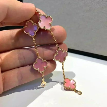 [Resenly Jewelry] CLOVER 5 MOTIFS  PINK MOP BRACELET COLLECTION