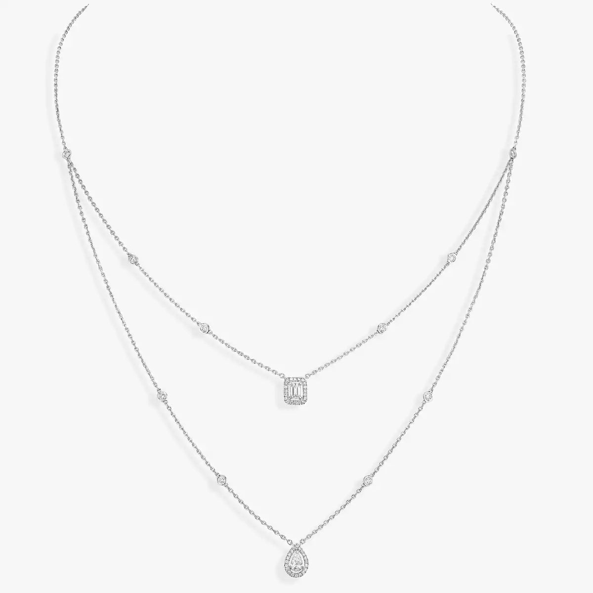 [Resenly Jewelry]Diamond Necklace My Twin 2 Rows