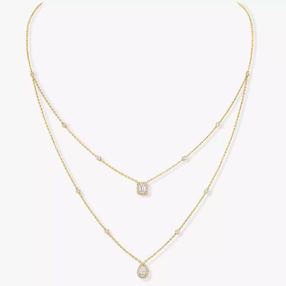 [Resenly Jewelry]Diamond Necklace My Twin 2 Rows