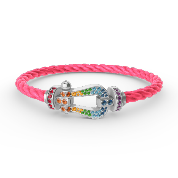 [Resenly Jewelry]FORC LARGE HORSESHOE  COLORED DIAMOND BRACELET SILVER