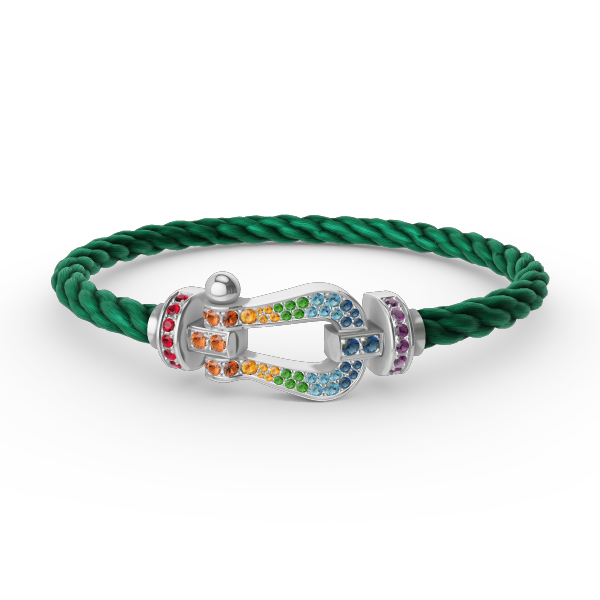 [Resenly Jewelry]FORC LARGE HORSESHOE  COLORED DIAMOND BRACELET SILVER