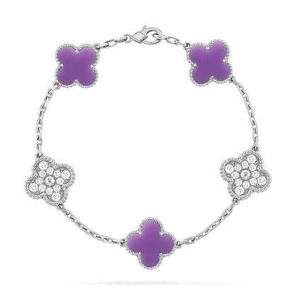[Resenly Jewelry]CLOVER 5 MOTIF LIGHT PURPLE BRACELET COLLECTION