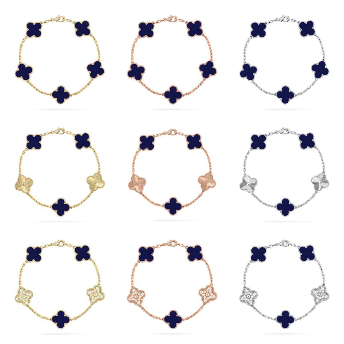 [Resenly Jewelry]CLOVER 5 MOTIF LAPIS LAZULI BRACELET COLLECTION