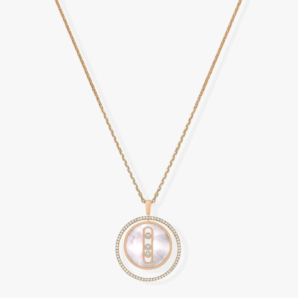 [Resenly Jewelry]LUCKY MOVE MM NACRE BLANCHE DIAMOND NECKLACE