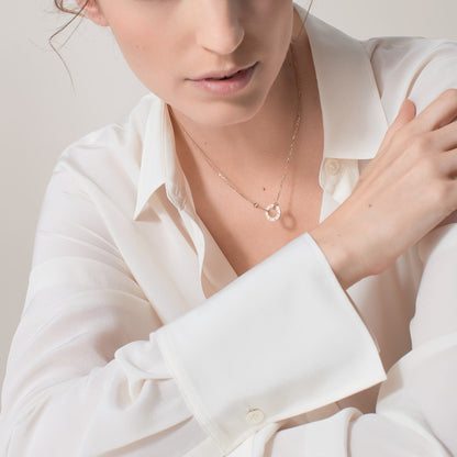 [Resenly Jewelry]LOVE NECKLACE 16MM 2 DIAMONDS