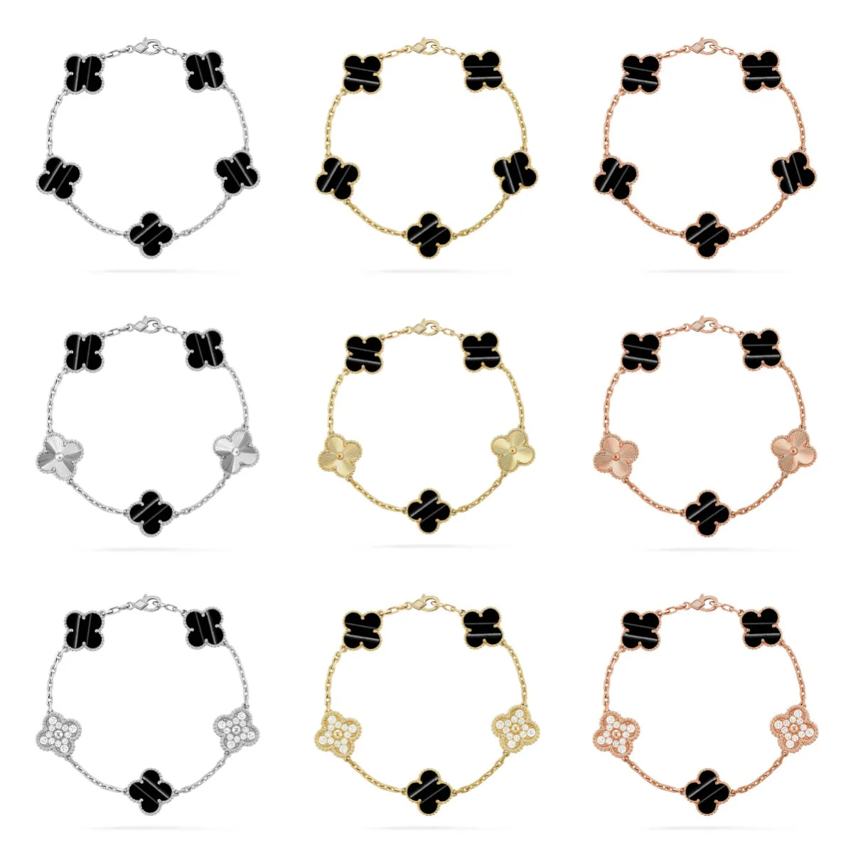 [Resenly Jewelry] CLOVER 5 MOTIF PULSAR STONE BRACELET COLLECTION