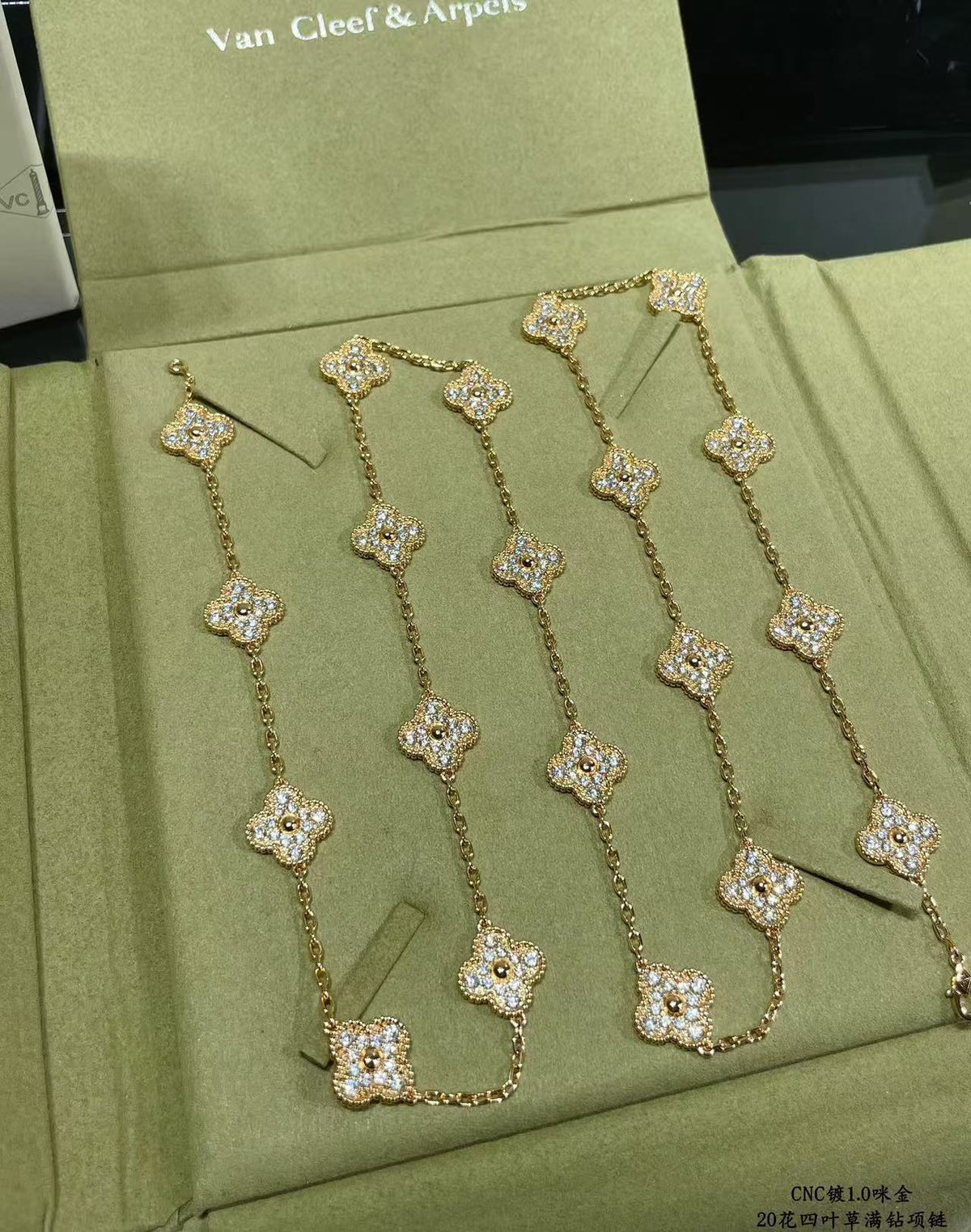 [Resenly Jewelry]CLOVER 20 MOTIFS FULL-DIAMOND NECKLACE