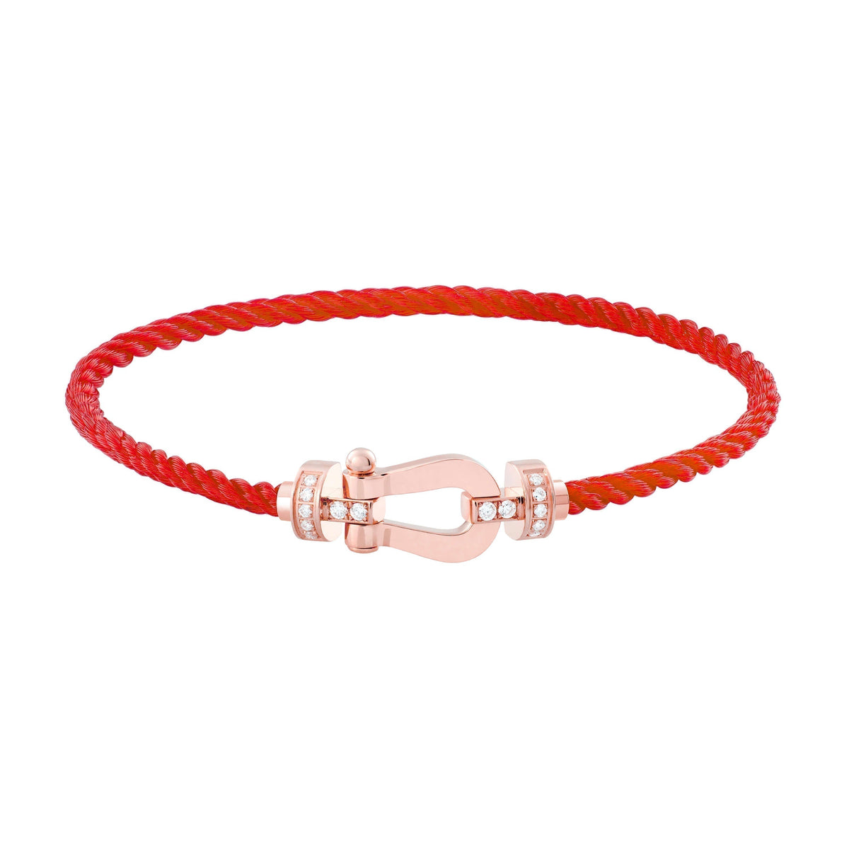 [Resenly Jewelry]FORCE 10 HALF DIAMOND PINK GOLD RED CORDERI LARGE AND MEDIUM MODEL