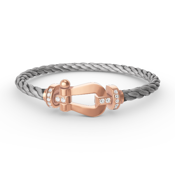 [Resenly Jewelry]FORCE LARGE HORSESHOE HALF DIAMOND BRACELET ROSE GOLD