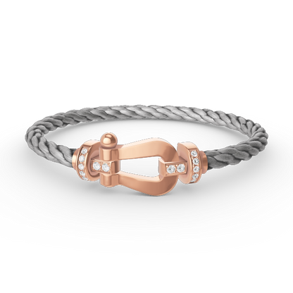 [Resenly Jewelry]FORCE LARGE HORSESHOE HALF DIAMOND BRACELET ROSE GOLD