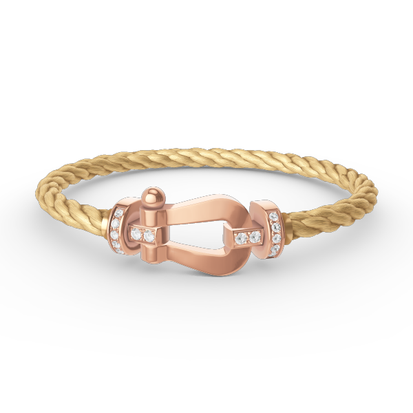[Resenly Jewelry]FORCE LARGE HORSESHOE HALF DIAMOND BRACELET ROSE GOLD