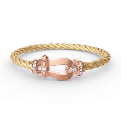 [Resenly Jewelry]FORCE LARGE HORSESHOE HALF DIAMOND BRACELET ROSE GOLD