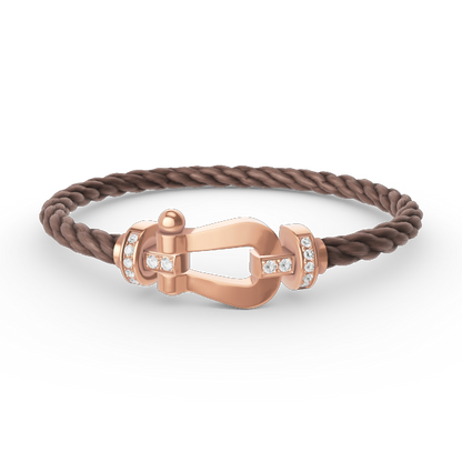 [Resenly Jewelry]FORCE LARGE HORSESHOE HALF DIAMOND BRACELET ROSE GOLD