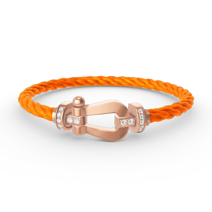 [Resenly Jewelry]FORCE LARGE HORSESHOE HALF DIAMOND BRACELET ROSE GOLD
