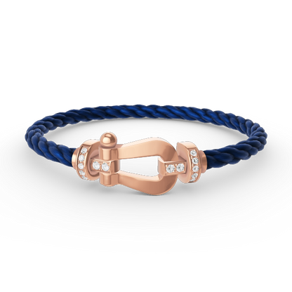 [Resenly Jewelry]FORCE LARGE HORSESHOE HALF DIAMOND BRACELET ROSE GOLD