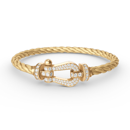 [Resenly Jewelry]FORCE LARGE HORSESHOE FULL DIAMOND BRACELET GOLD