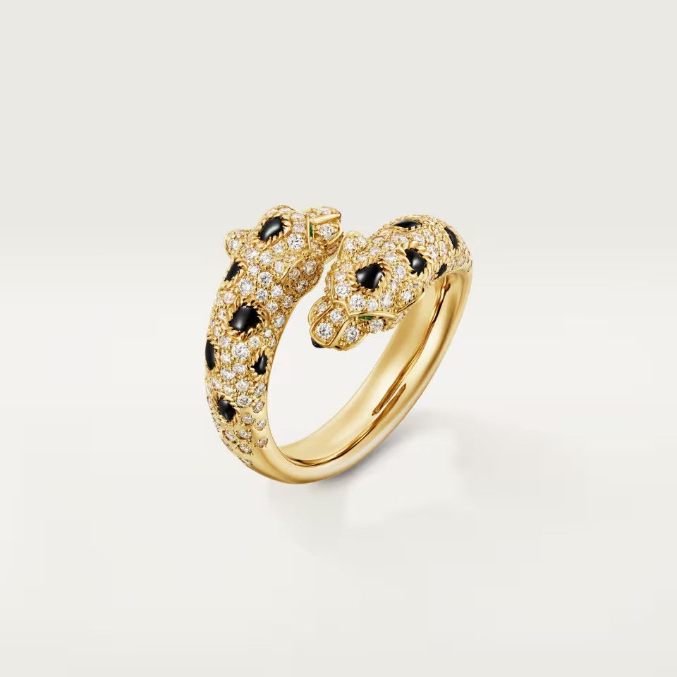 [Resenly Jewelry]PANTHERE DOUBLE HEADED FULL DIAMOND  RING