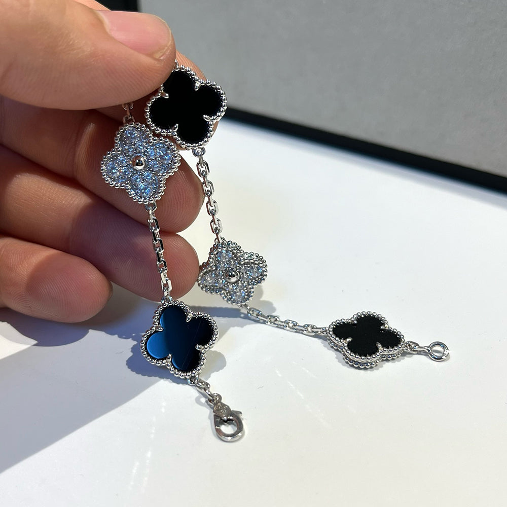 [Resenly Jewelry] CLOVER 5 MOTIF ONYXS BRACELET COLLECTION