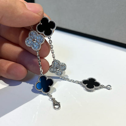 [Resenly Jewelry] CLOVER 5 MOTIF ONYXS BRACELET COLLECTION