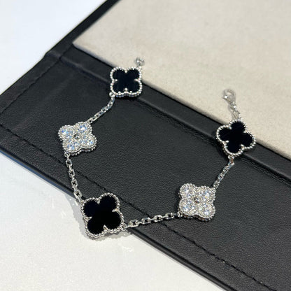 [Resenly Jewelry] CLOVER 5 MOTIF ONYXS BRACELET COLLECTION