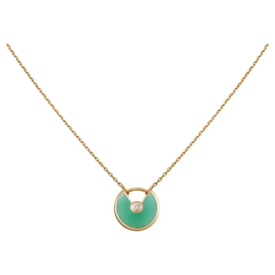 [Resenly Jewelry]AMULETTE GOLD MALACHITE NECKLACE
