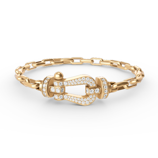 [Resenly Jewelry]FORCE LARGE HORSESHOE CLASP  METAL BRACELET