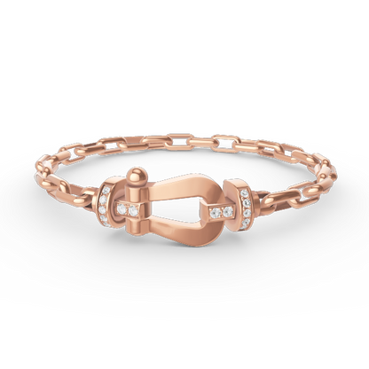 [Resenly Jewelry]FORCE LARGE HORSESHOE CLASP  METAL BRACELET