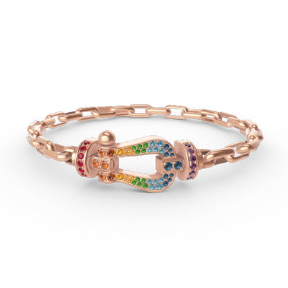 [Resenly Jewelry]FORCE LARGE HORSESHOE CLASP  METAL BRACELET